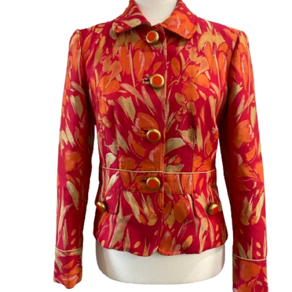 Dolce & Gabbana Vintage Y2K Floral Jacquard Jacket Blazer Authentic Tag Sz 6